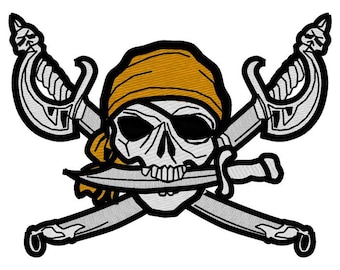 Skull Dagger Pirate Embroidery file