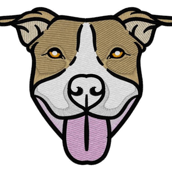 Pit Bull Face  Embroidery File