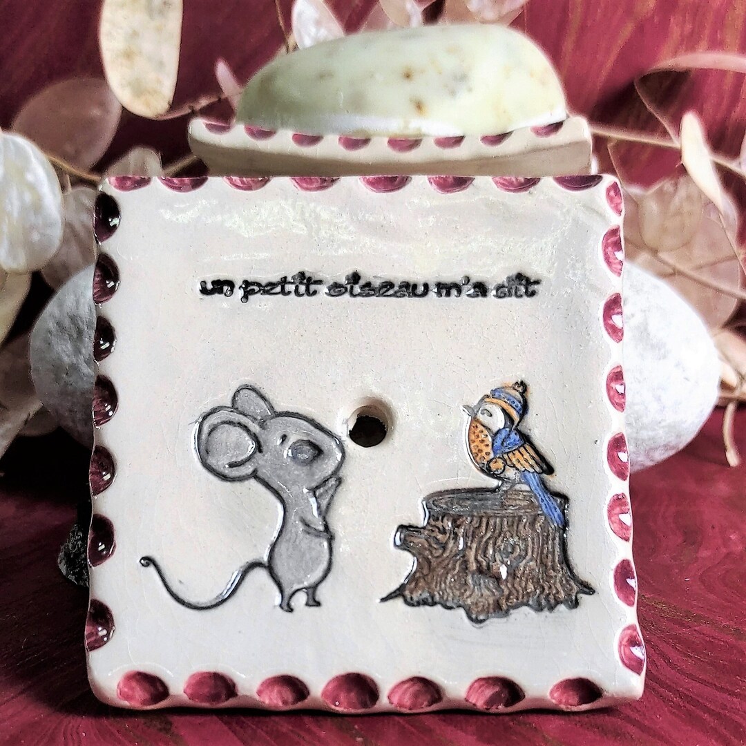 PORTE-SAVON CÉRAMIQUE 4 PETITS CHATS