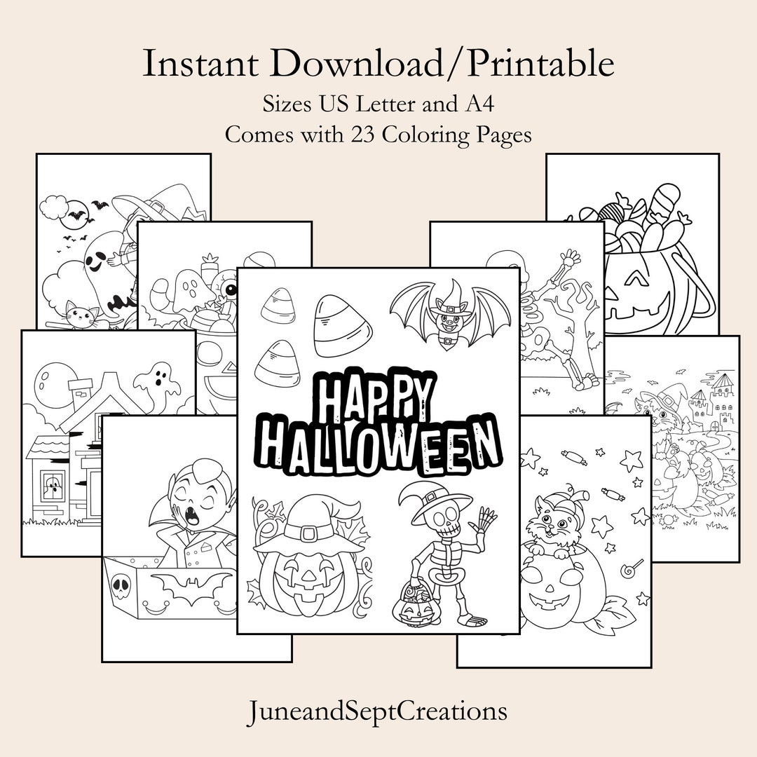 Hallowing Coloring Pages Instant Download - Etsy