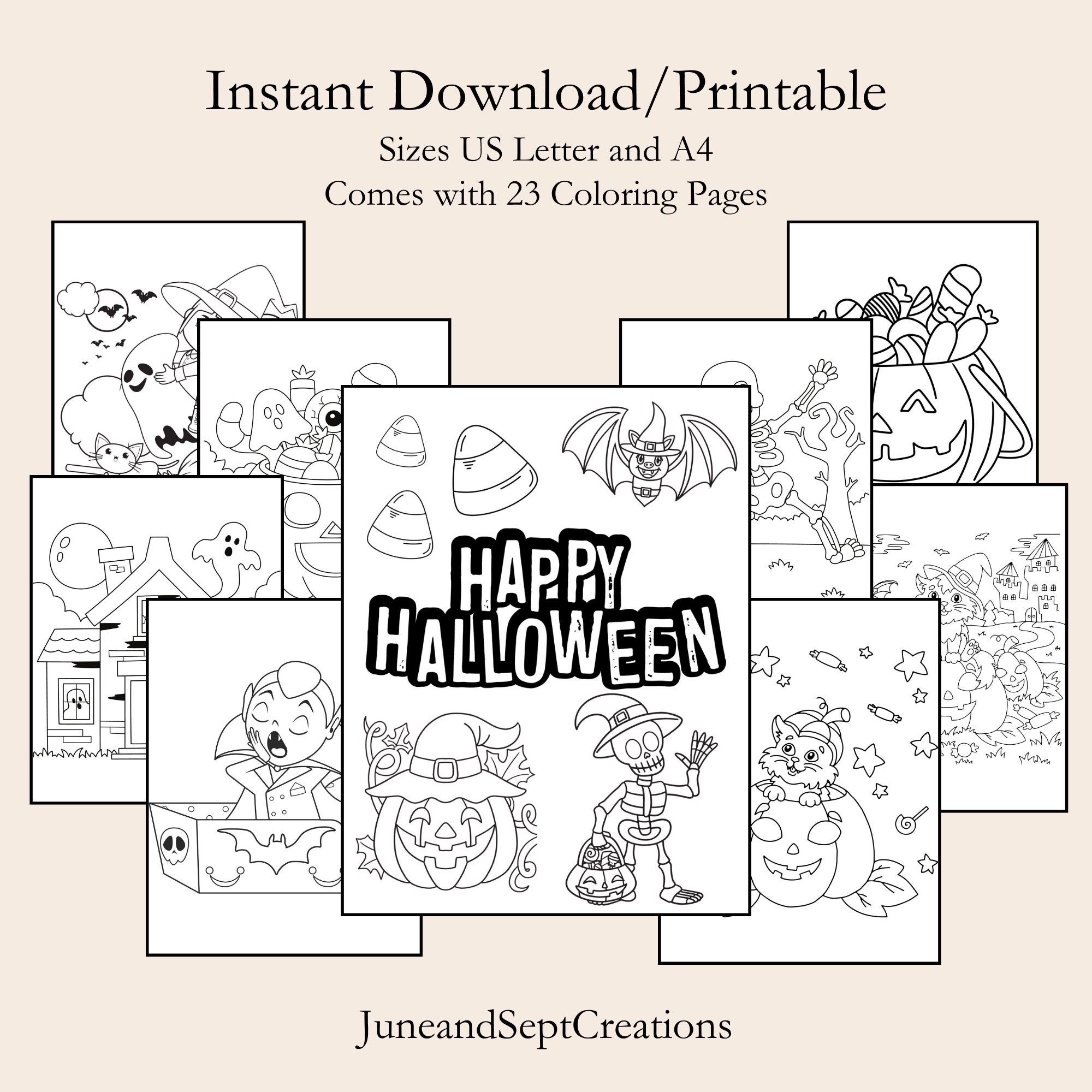 Hallowing Coloring Pages Instant Download - Etsy
