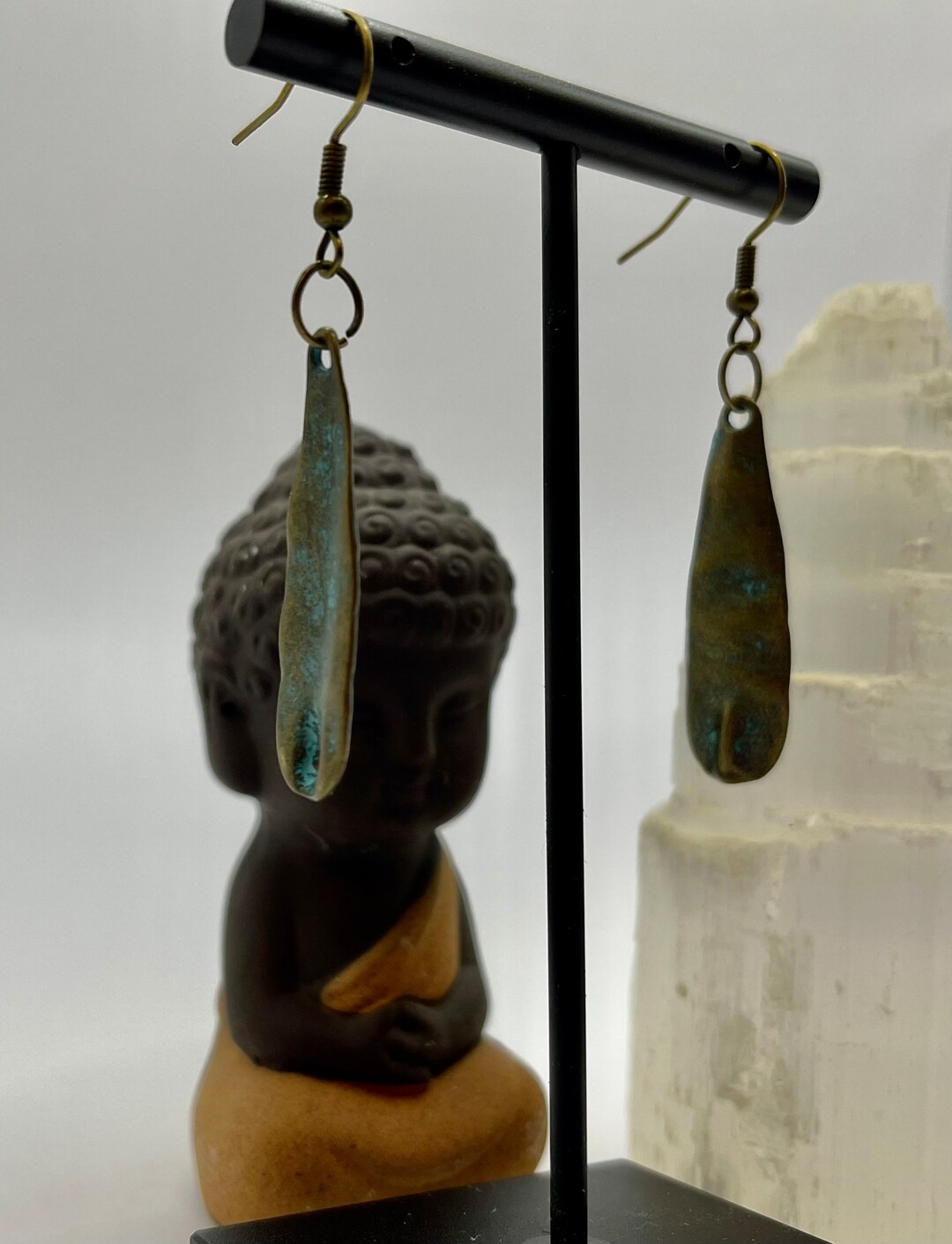 Bronze Patina Hypoallergenic Dangle Wire Earrings Etsy
