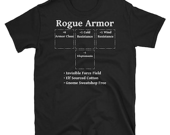 Rogue Armor: Role Playing DND 5e Pathfinder RPG Tabletop RNG Short-Sleeve Unisex T-Shirt