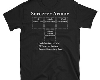 Sorcerer Armor: Role Playing DND 5e Pathfinder RPG Tabletop RNG Short-Sleeve Unisex T-Shirt