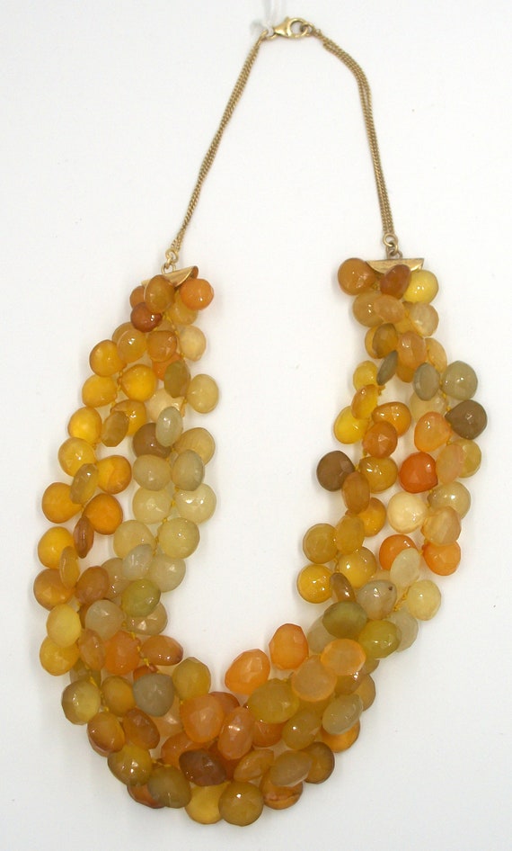 Fabulous vintage 2 strand yellow chalcedony briole