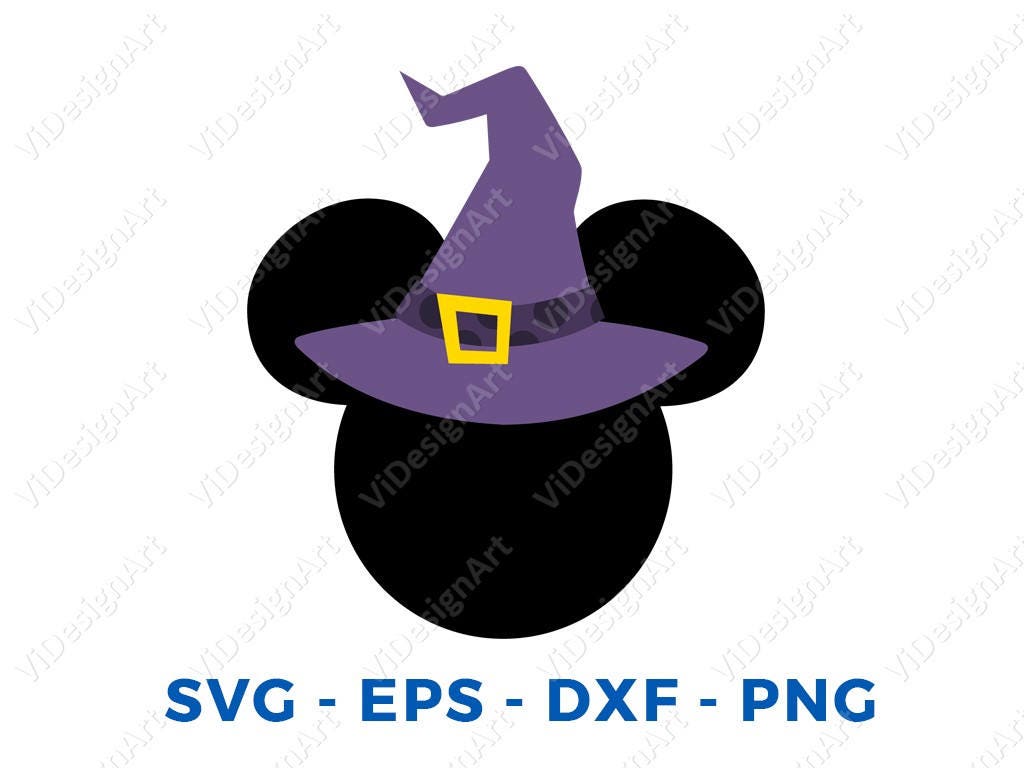 Download Mickey Mouse Halloween Witch Hat SVG DXF Png Vector Cut File | Etsy