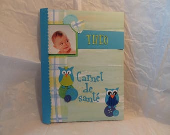 Cadeau de naissance protège carnet de santé garçon