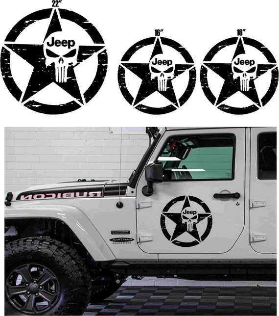 Punisher Decal Hood Window Door Sticker Jeep Punisher Decal Hood Window Door Sticker Jeep