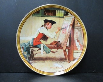 Rockwell's Colonials Plate 7, Sign of the Times Collector Plate