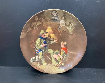 The Old Scout - #14 in the Limited-Edition Rockwell's Heritage Collection, Vintage Display Plate, 1990, SecondMouseFinds