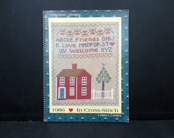 Folk-Heart Designs: 1986 In Cross-Stitch by Laura J. Conley