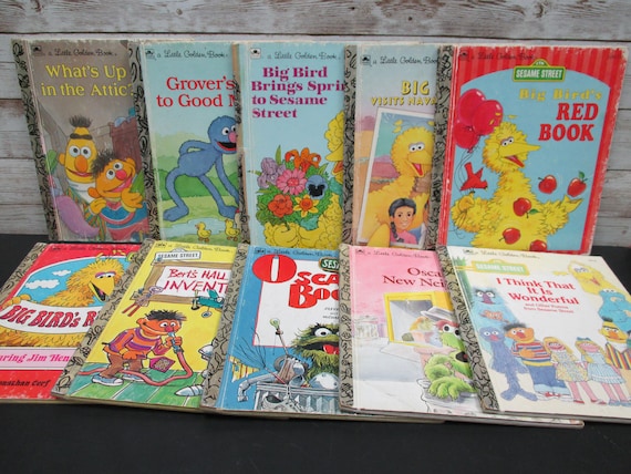 Little Golden Book Set, Collection of 10 Readers, Vintage Sesame Street Books, SecondMouseFinds