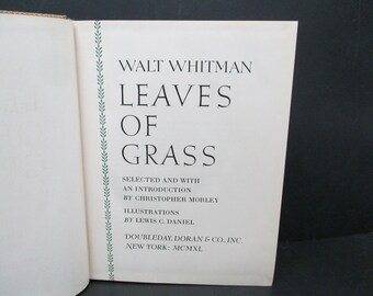 Leaves of Grass by Walt Whitman, Doubleday Doran Hardcover