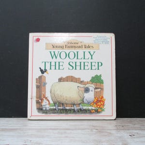 Woolly The Sheep - Vintage Usborne Young Farmyard Tales Small Board Book, SecondMouseFinds