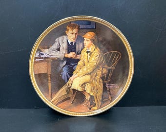 Vintage Norman Rockwell Plate – "Confiding in the Den", 1983
