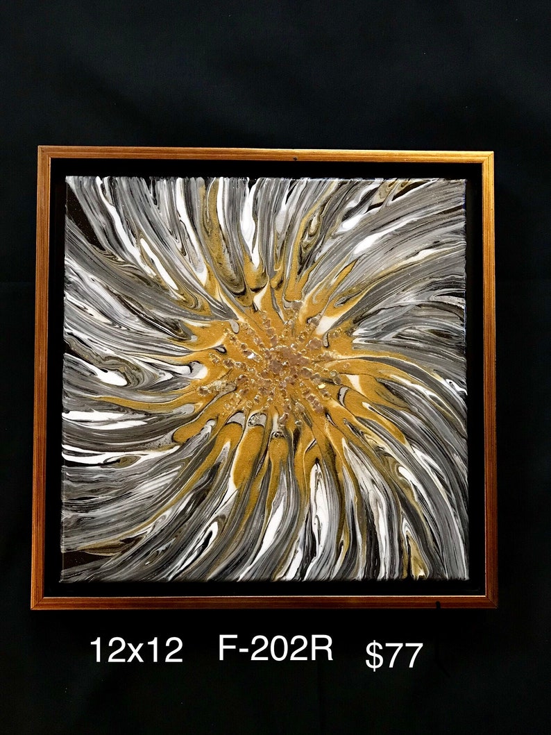 Acrylic Starburst Painting F-202R 12x12