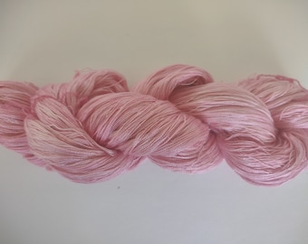 100% hand dyed Grade A Mulberry Silk in Lace weight. 100 g approx 1200 meters. Each skein is made separately and is unique