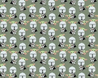 Disney Star Wars, Baby Yoda, Mandalorian Cotton Fabric- By The Yard