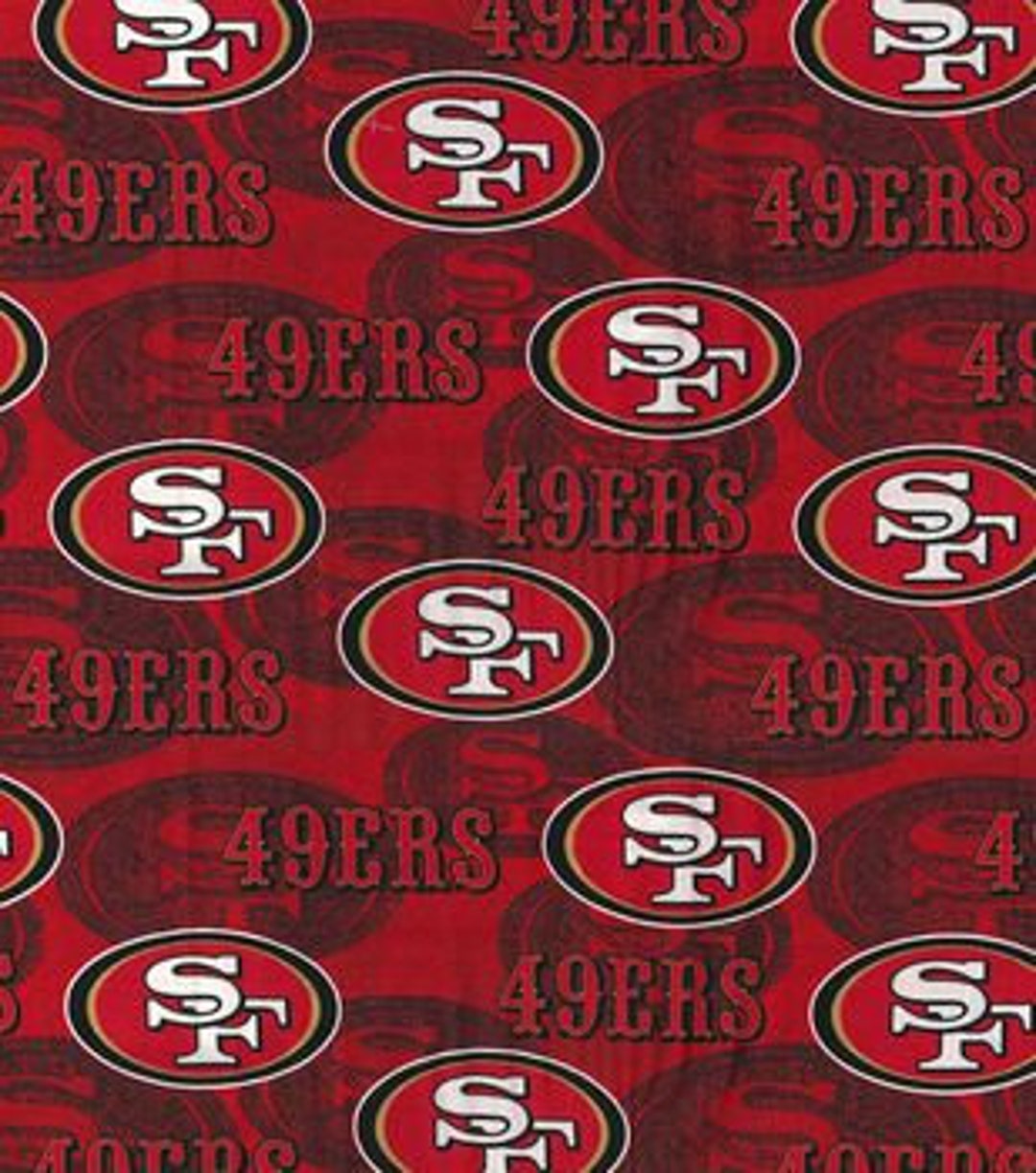 NFL 49ers Football Cotton Fabric by the Yard Etsy