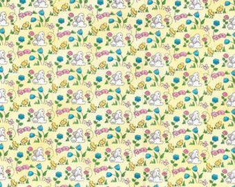 Easter Bunny, Spring Cotton Fabric- By The Yard