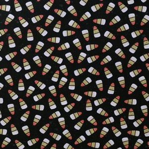 Halloween Candy Corn Glitter Cotton Fabric- By The Yard