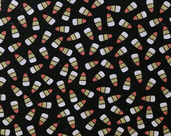 Halloween Candy Corn Glitter Cotton Fabric- By The Yard