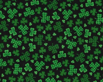 St. Patricks Day Shamrock Cotton Fabric- By The Yard