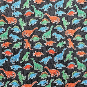 Colorful Dinosaur Cotton Fabric- By The Yard