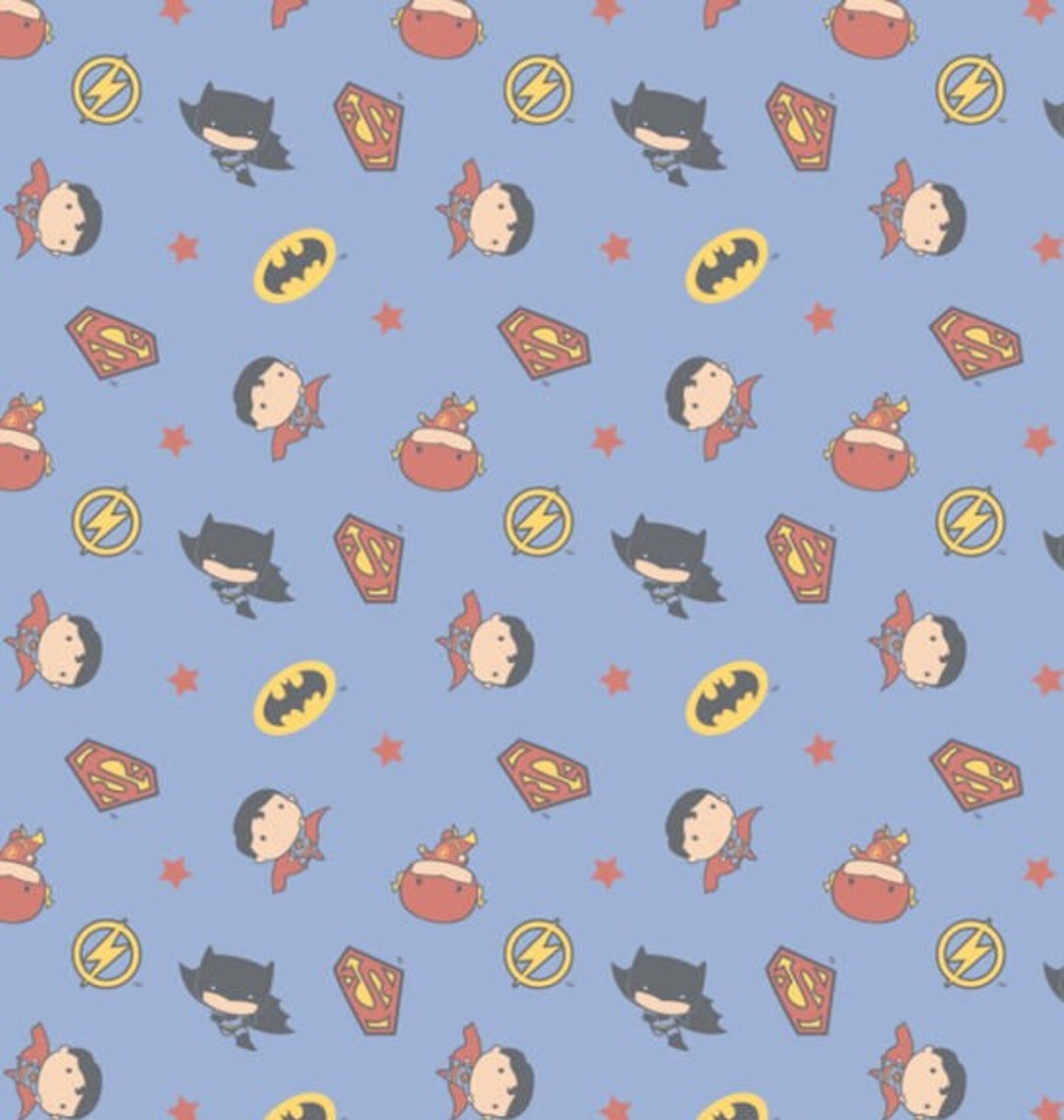 DC Superhero Cotton Fabric by the Yard. Superman Batman - Etsy