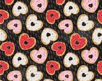 Valentines Day Donut Cotton Fabric- By The Yard