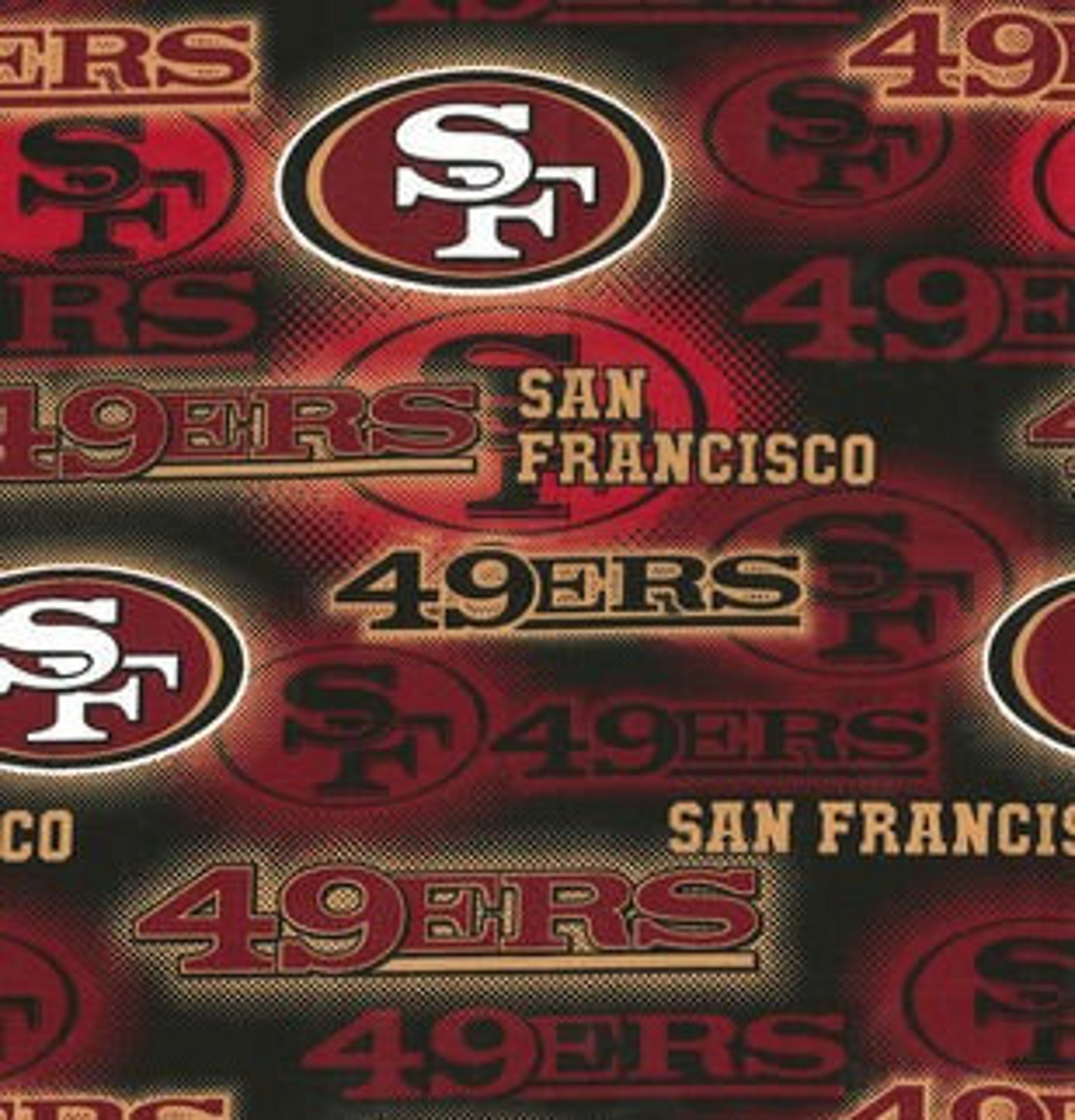 NFL 49ers Football Cotton Fabric by the Yard Etsy