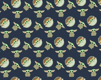 Disney Star Wars, Baby Yoda, Mandalorian Cotton Fabric- By The Yard