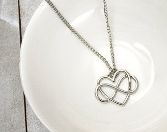 Forever & Always Necklace heart with infinity symbol eternal love symbol
