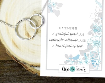 Grateful Spirit interlocking circles Necklace optimism grateful attitude inspirational gift