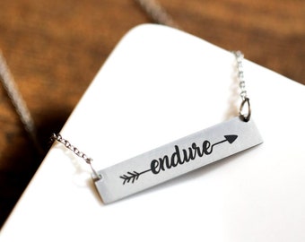 Endure bar Collier Endure jusqu’à la fin l’amour de soi vous avez ce cadeau de demoiselle d’honneur cadeau d’enseignant fête des mères Saint Valentin