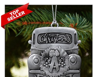 Vintage truck Merry Christmas Ornament Perfect gift for friends and neighbors