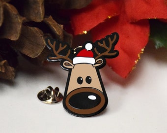 Christmas REINDEER or deer Enamel Pin adorable kawaii christmas gift jean jacket backpack flair
