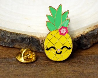 Sweet Pineapple Enamel Pin on Mini Card friendship gift kawaii pineapple cute