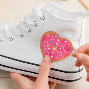 Donut Iron-on Patch - All you need is love and donuts - donut lover backpack accessory