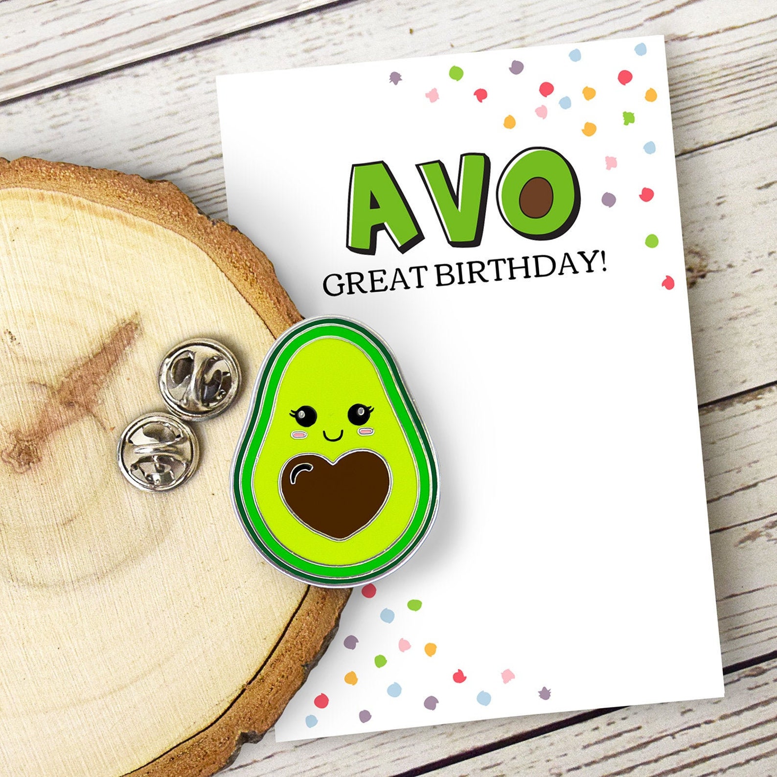 Avocado Pin AVO Toller Geburtstag Pin und Karte Set Emaille Etsy