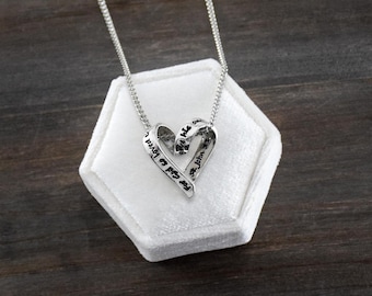 God So Loved The World - Christian Jewelry - 3 Dimensional heart shaped charm necklace John 3:16