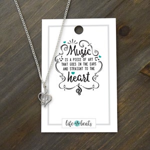 Song Of The Heart Necklace music note heart treble clef music lover musician necklace
