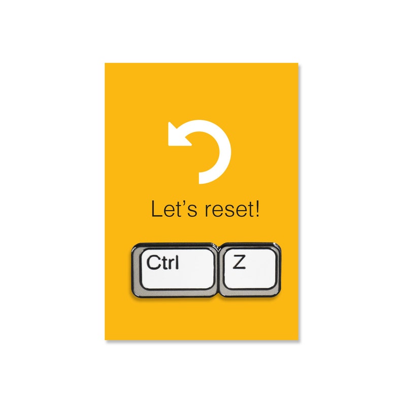 CTRL Z Lets reset command undo novelty enamel pin