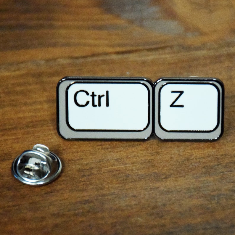 CTRL Z Lets reset command undo novelty enamel pin