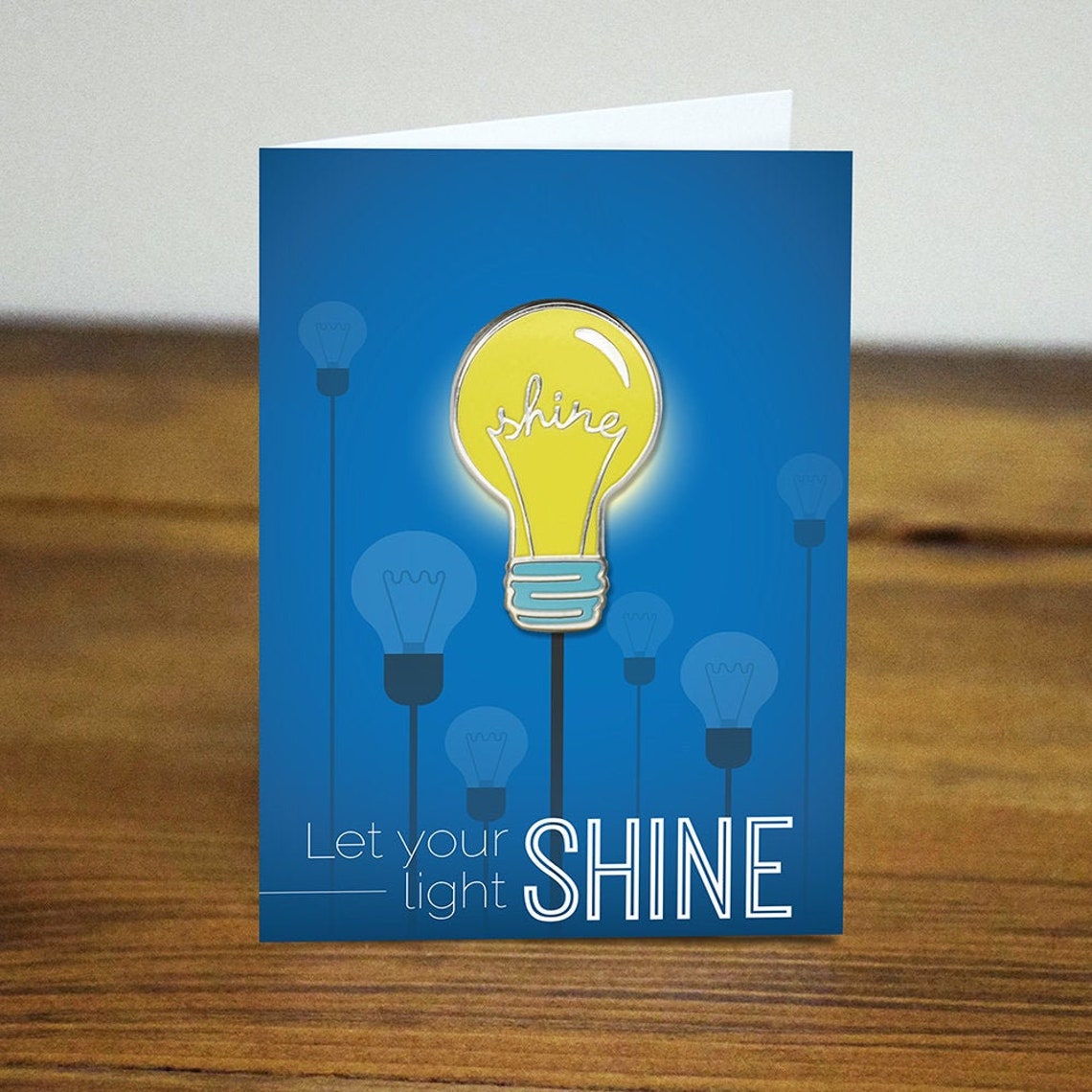 Shine Enamel Pin on Mini Card Let Your Light so Shine - Etsy
