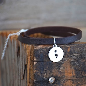 Semi-colon bracelet continue your story self love mental health awareness adjustable bracelet