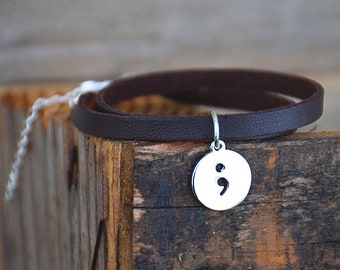 Semi-colon bracelet continue your story self love mental health awareness adjustable bracelet