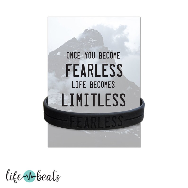 Fearless Wristband silicone bracelet black