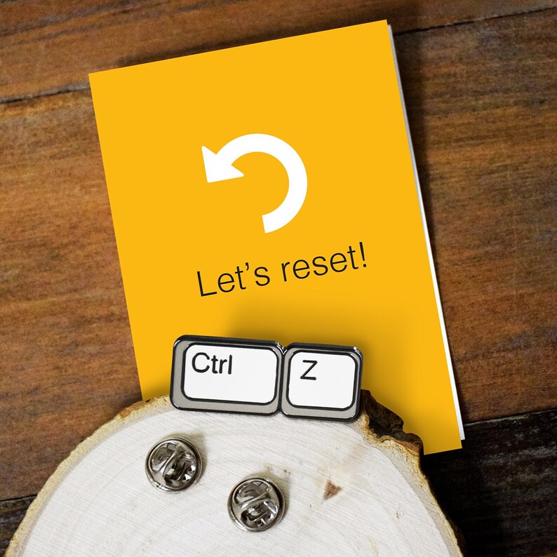 CTRL Z Lets Reset Command Undo Novelty Enamel Pin Etsy