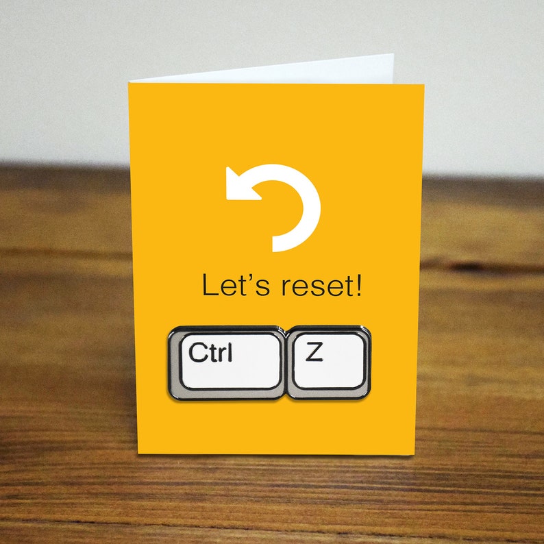 CTRL Z Lets reset command undo novelty enamel pin